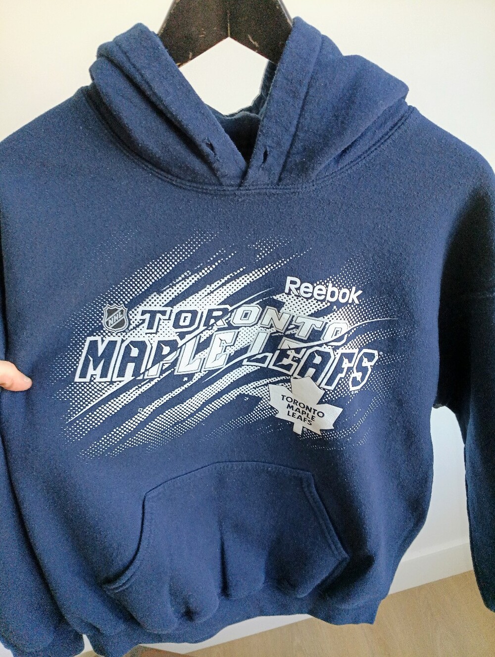 Toronto Maple Leafs Reebok Hoodie Medium Blue Y2K Vintage NHL Pullover
